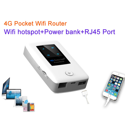روتر جیبی بی سیم 5000 میلی آمپر ساعتی 4G با پورت شبکه RJ45 Wan