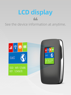 2700mAh-3000mAh 4G Lte MiFi Router 150Mbps 4G Mobile WiFi Hotspot 15 دستگاه با صفحه نمایش LCD